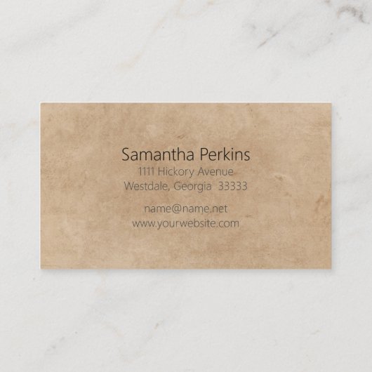 Hand getrokken huis handgemaakte kraft papier visitekaartje (Achterkant)