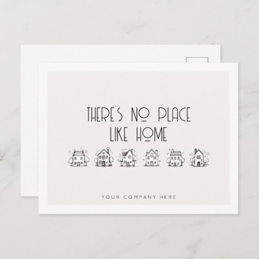 Hand getrokken huizen onroerend goed landbouw briefkaart (Voorkant / Achterkant)