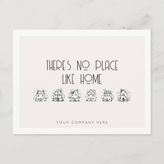 Hand getrokken huizen onroerend goed landbouw briefkaart (Voorkant)