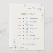 Hand getrokken iconen bruiloft welkom tijdlijn Kaa Kaart (Achterkant)