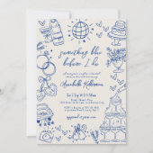 Hand getrokken Iets blauw Vrijgezellenfeest Kaart (Voorkant)