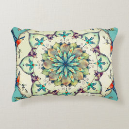 Hand getrokken ijsvogel Mandala Accent Kussen