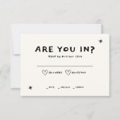 Hand getrokken illustratie Funky Retro  Frans RSVP Kaartje (Voorkant)