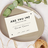 Hand getrokken illustratie Funky Retro  Frans RSVP Kaartje