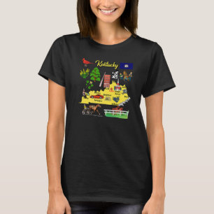 Hand getrokken illustratie van Kentucky kaart Tour T-shirt