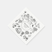 Hand getrokken illustraties, bar cocktail bruiloft servet (Hoek)