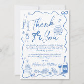 Hand getrokken illustraties Doodles bruiloft Bedankkaart (Voorkant)