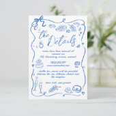 Hand getrokken illustraties Doodles bruiloft detai Informatiekaartje (Staand voorkant)