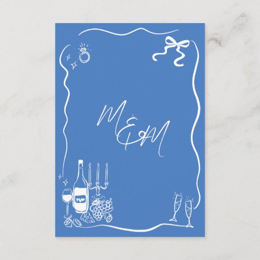 Hand getrokken illustraties Doodles bruiloft detai Informatiekaartje (Achterkant)