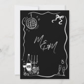 Hand getrokken illustraties Doodles bruiloft parti Kaart (Achterkant)