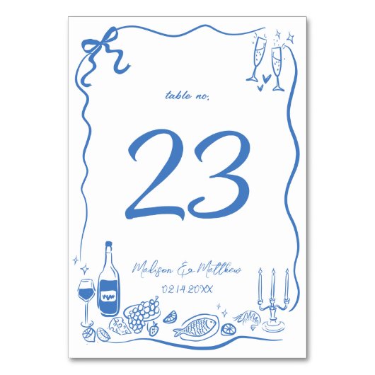 Hand getrokken illustraties Doodles bruiloft parti Kaart (Achterkant)