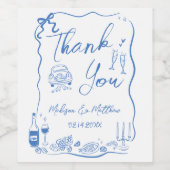 Hand getrokken illustraties Doodles bruiloft parti Wijn Etiket (Enkel label)