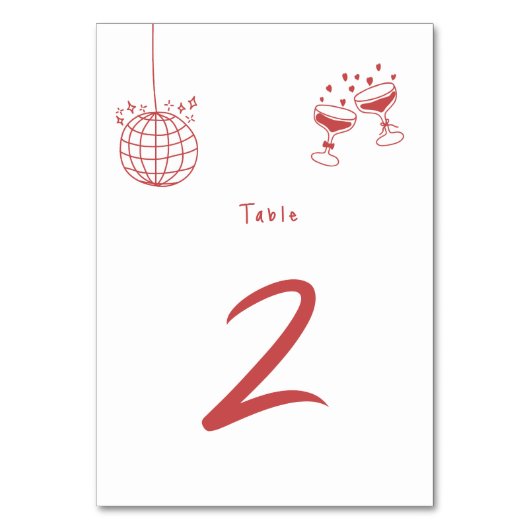 Hand getrokken illustraties Doodles Maroon bruilof Kaart (Achterkant)