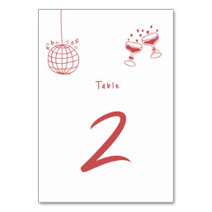 Hand getrokken illustraties Doodles Maroon bruilof Kaart