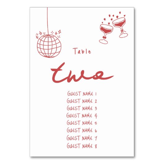 Hand getrokken illustraties Doodles Maroon bruilof Kaart (Voorkant)