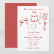 Hand getrokken illustraties Doodles Maroon bruilof