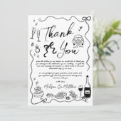 Hand getrokken illustraties Eigenzinnige Doodles b Bedankkaart (Staand voorkant)