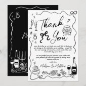 Hand getrokken illustraties Eigenzinnige Doodles b Bedankkaart (Voorkant / Achterkant)