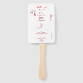 Hand getrokken illustraties Maroon bruiloft progra Handwaaier (Voorkant)