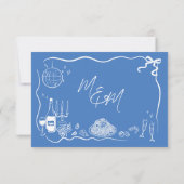 Hand getrokken illustraties Scribble Doodles bruil RSVP Kaartje (Achterkant)