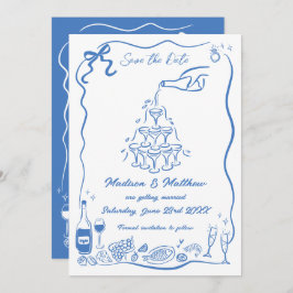 Hand getrokken illustraties Scribble Doodles bruil Save The Date