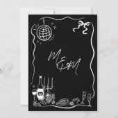 Hand getrokken illustraties Scribble Doodles bruil Save The Date (Achterkant)