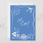 Hand getrokken illustraties Scribble Doodles bruil Save The Date (Achterkant)