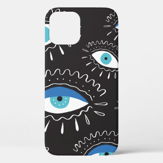 Hand-getrokken indian aztec tribaal oog met veren Case-Mate iPhone case (Achterkant)