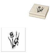 Hand getrokken Iris Bloem, originele beeldende kun Rubberstempel (Gestempeld)