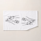 Hand getrokken Iris originele fijne botanische kun Handdoek (Handdoek)