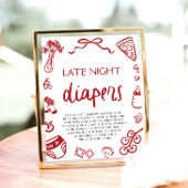 Hand getrokken Italiaans Baby shower Late Night Lu Poster