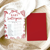 Hand getrokken Italiaans Baby shower Scattergories Kaart