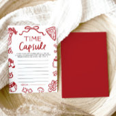 Hand getrokken Italiaans Baby shower Time Capsule Kaart