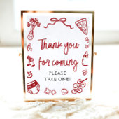 Hand getrokken Italiaans Bedankt voor het komen Te Poster