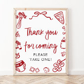 Hand getrokken Italiaans Bedankt voor het komen Te Poster