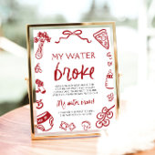 Hand getrokken Italiaans Mijn Water gebroken Baby  Poster