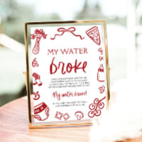 Hand getrokken Italiaans Mijn Water gebroken Baby 