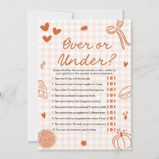 Hand getrokken Italiaans over of onder Baby shower Kaart (Voorkant)