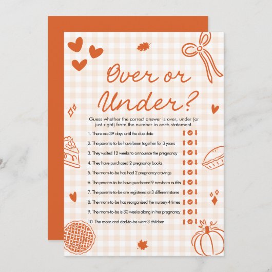 Hand getrokken Italiaans over of onder Baby shower Kaart (Voorkant / Achterkant)