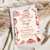Hand getrokken Italiaans Pizza Slice Baby shower Kaart