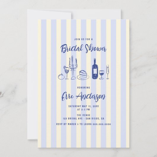 Hand getrokken Italiaans voedsel gestreept Vrijgez Kaart (Voorkant)