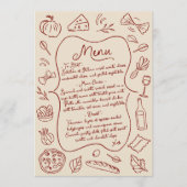 Hand getrokken Italiaanse bruiloft menu (Voorkant)
