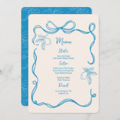 Hand getrokken Italiaanse citroen bruiloft plat Menu (Voorkant / Achterkant)