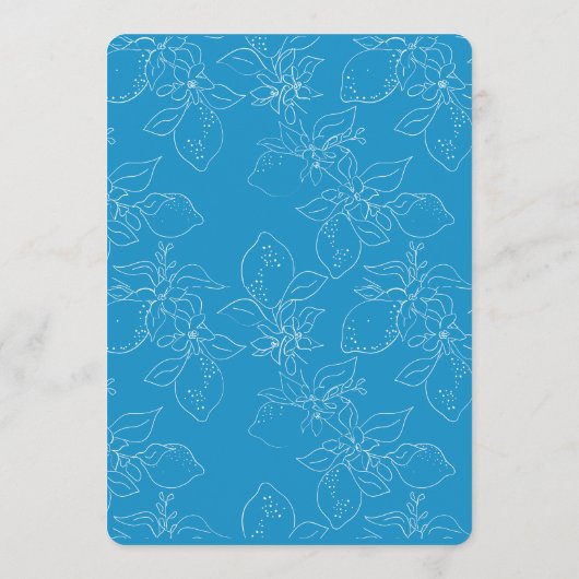 Hand getrokken Italiaanse citroen bruiloft plat Menu (Achterkant)