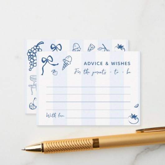 Hand getrokken Italiaanse ouders advies en wensen Informatiekaartje (Voorkant / Achterkant in situ)