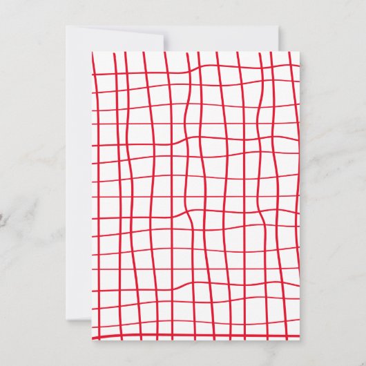 Hand getrokken Italiaanse Pizza Wijn Diner Feest Kaart (Achterkant)