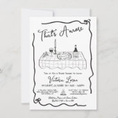 Hand getrokken Italiaanse Pizza Wijn Diner Feest Kaart (Voorkant)