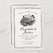 Hand getrokken Italiaanse wijngaard bruiloft Kaart (Voorkant / Achterkant)