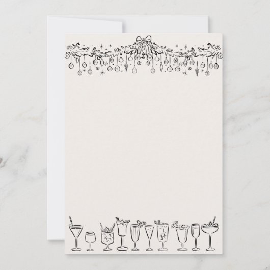 Hand getrokken Jingle en Mingle Christmas Party Kaart (Achterkant)