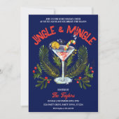 Hand getrokken Jingle Mingle Christmas Cocktail Pa Kaart (Voorkant)